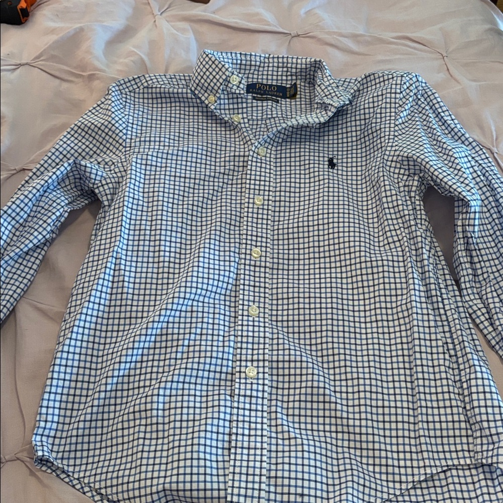 Ralph Lauren Navy and White Checkered Shirt